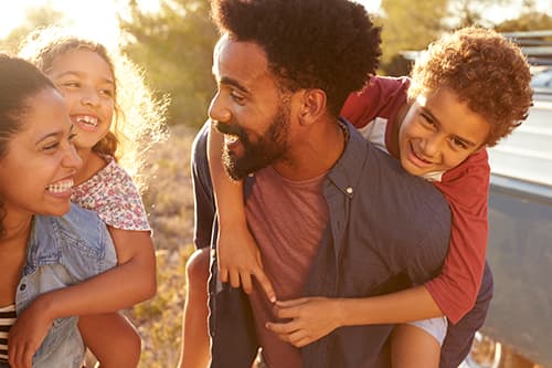 Family having fun in the park