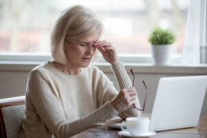 woman suffering from dry eye 