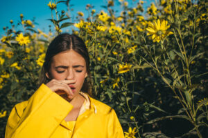 woman with allergies 