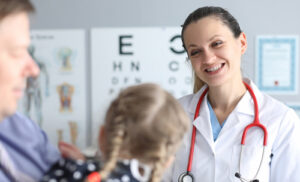Pediatrician and patients