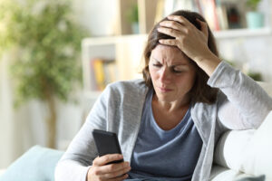 Woman looking at cellphone